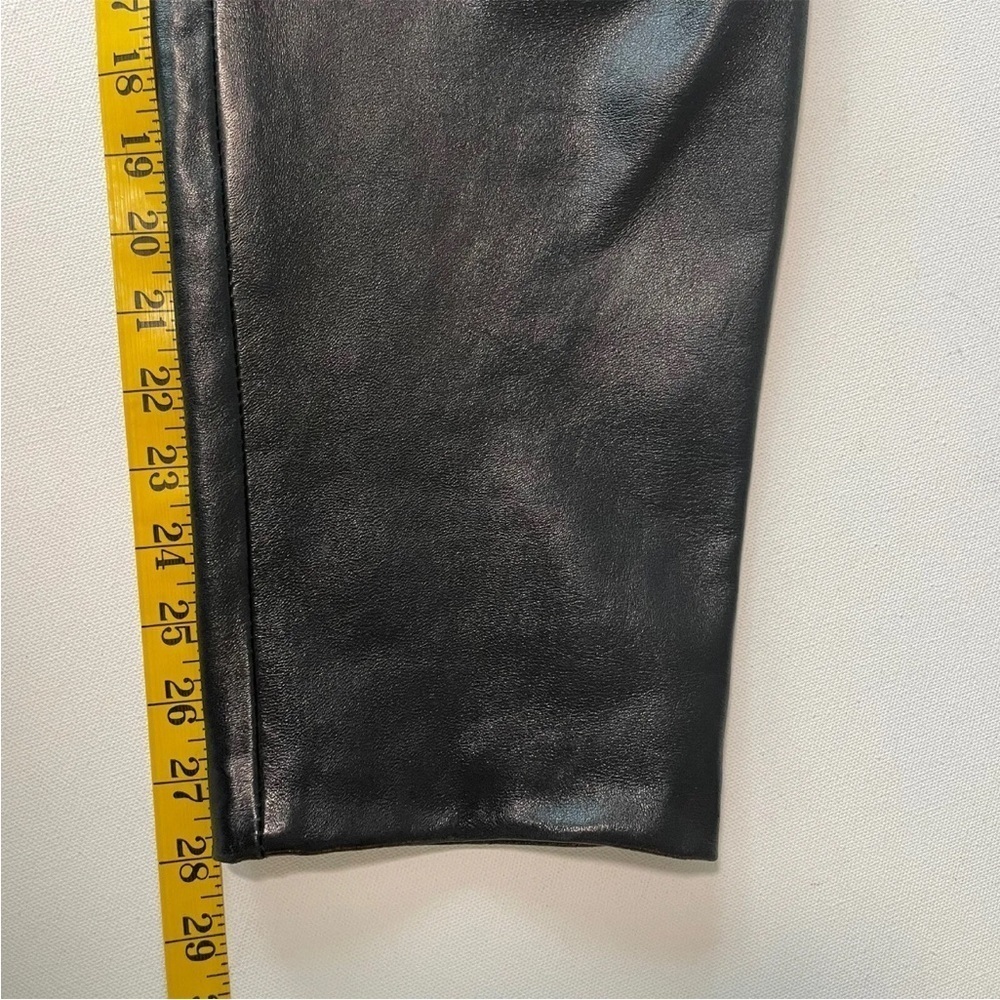 Vintage MZ Creations Paris France Women's High Waisted Black Leather pants 1980s - Picture 12 of 13